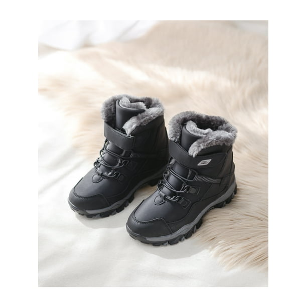 Baby Boy Girl Kid Martin Fur Snow Boots Warm Fleece Waterproof Soft Leather Shoe